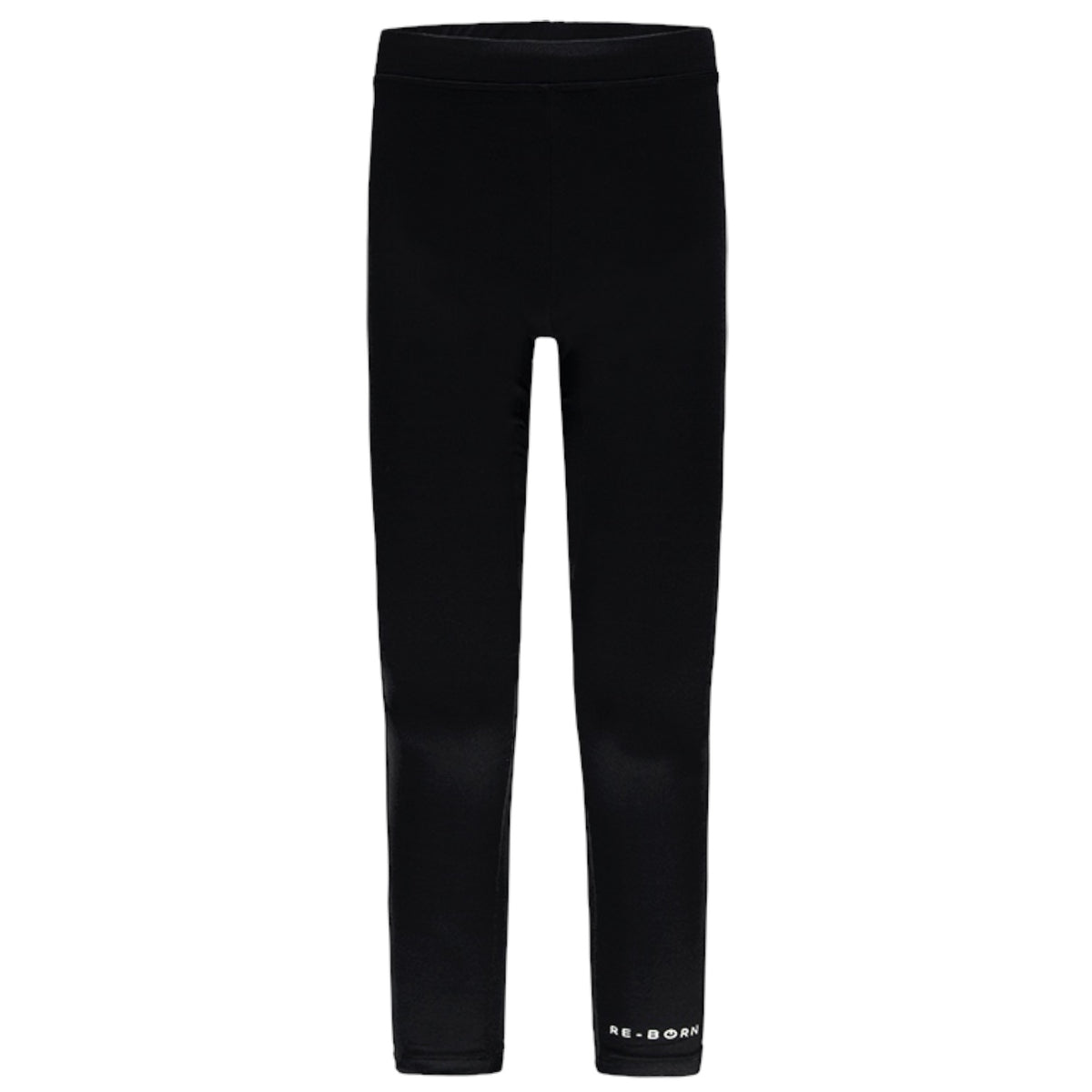 Black leggings with a brand logo on a white background