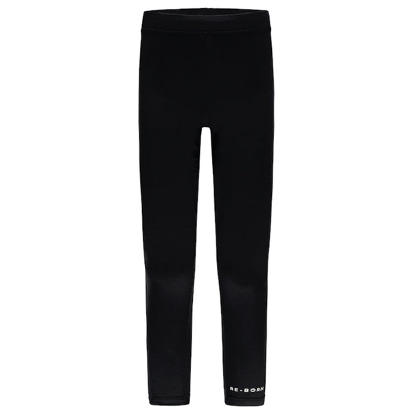Black leggings with a brand logo on a white background